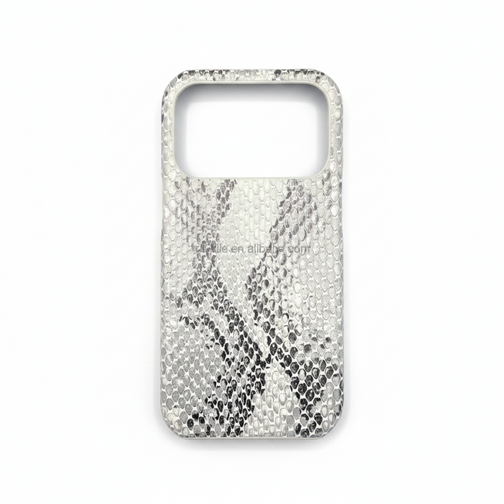 LUXEIN Shiny Snakeskin Pattern Phone Case for iPhone 17 Pro Max  – Luxury Anti-Scratch Lightweight PC+PU Protective Cover – High-End Texture Grip Case for Women & Men