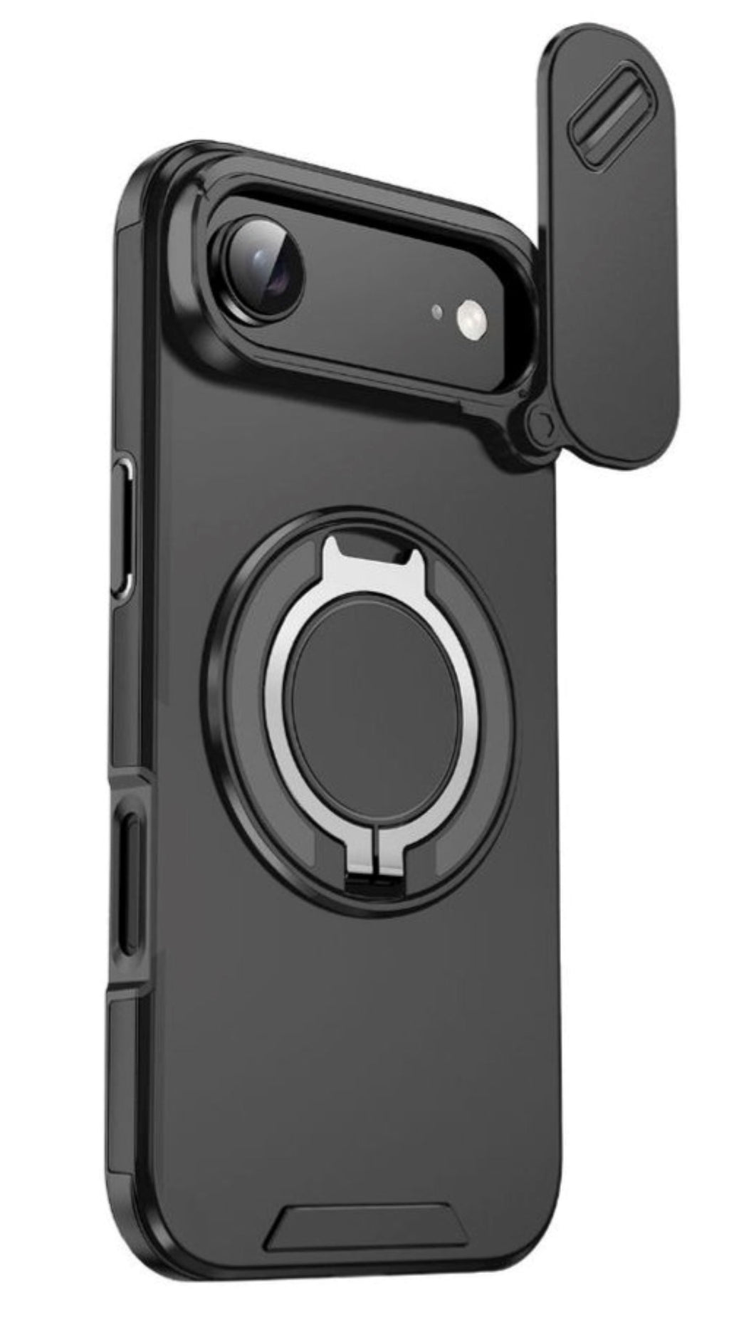 iPhone 17 Air Magnetic Case with Circular Metal Stand  PC + TPU Hybrid | MagSafe Compatible | Camera Protection Cover