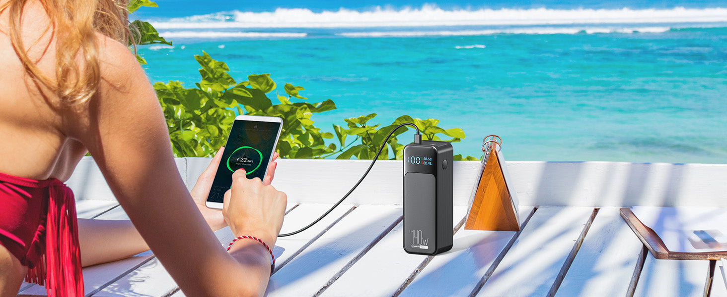 LUXEIN 27000mAh 140W Power Bank – Ultra Fast Charging Power Bank for Laptops & Mobiles  PD Fast Charge | High Capacity | LED Digital Display | Compact & Travel Friendly