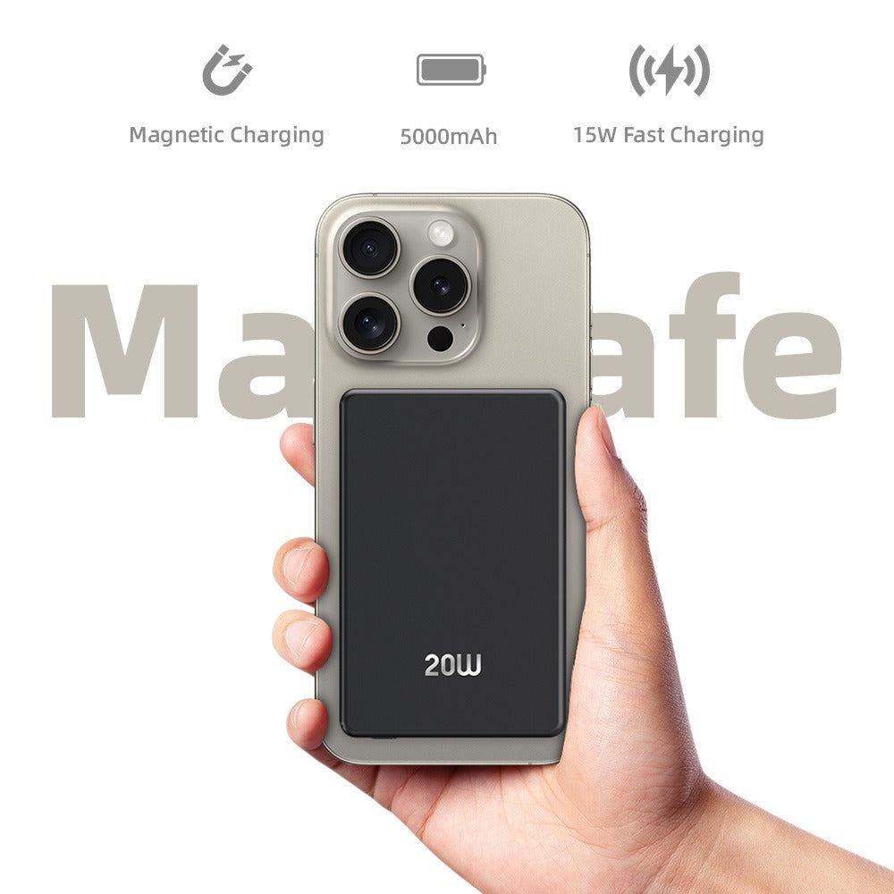 LUXEIN Magnetic Power Bank – 10000mAh, 20W Fast Charging, Super slim, Strong Magnet, Aluminum Alloy Body Snap. Charge. Go.