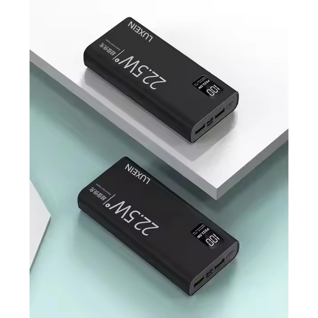 LUXEIN 20000mAh Power Bank | 22.5W Fast Charging | 3 Ports (2x USB-A + 1x USB-C) | Portable External Battery(Black)