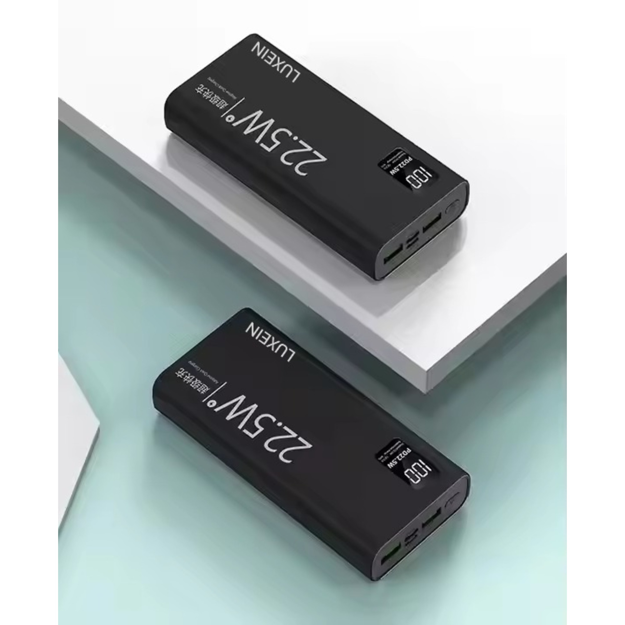 LUXEIN 20000mAh Power Bank | 22.5W Fast Charging | 3 Ports (2x USB-A + 1x USB-C) | Portable External Battery(Black)