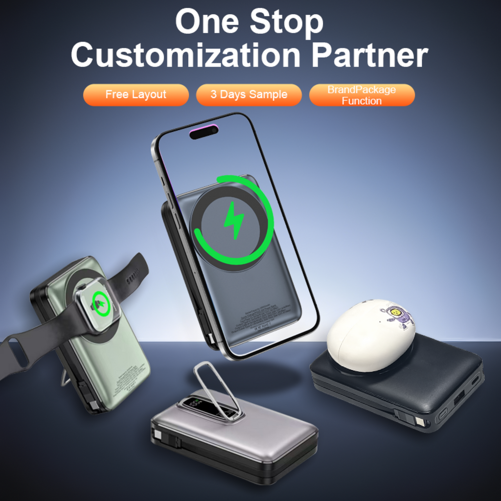 LUXEIN 20000mAh Power Bank – 22.5W Fast Charging + 15W Wireless, LED Display, Built-in Stand & Cables Power More. Carry Less. Charge Faster.