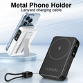 10000mAh Magnetic Wireless Power Bank – 20W Fast Charging, 15W Wireless, Metal Stand &amp; Lanyard Cable