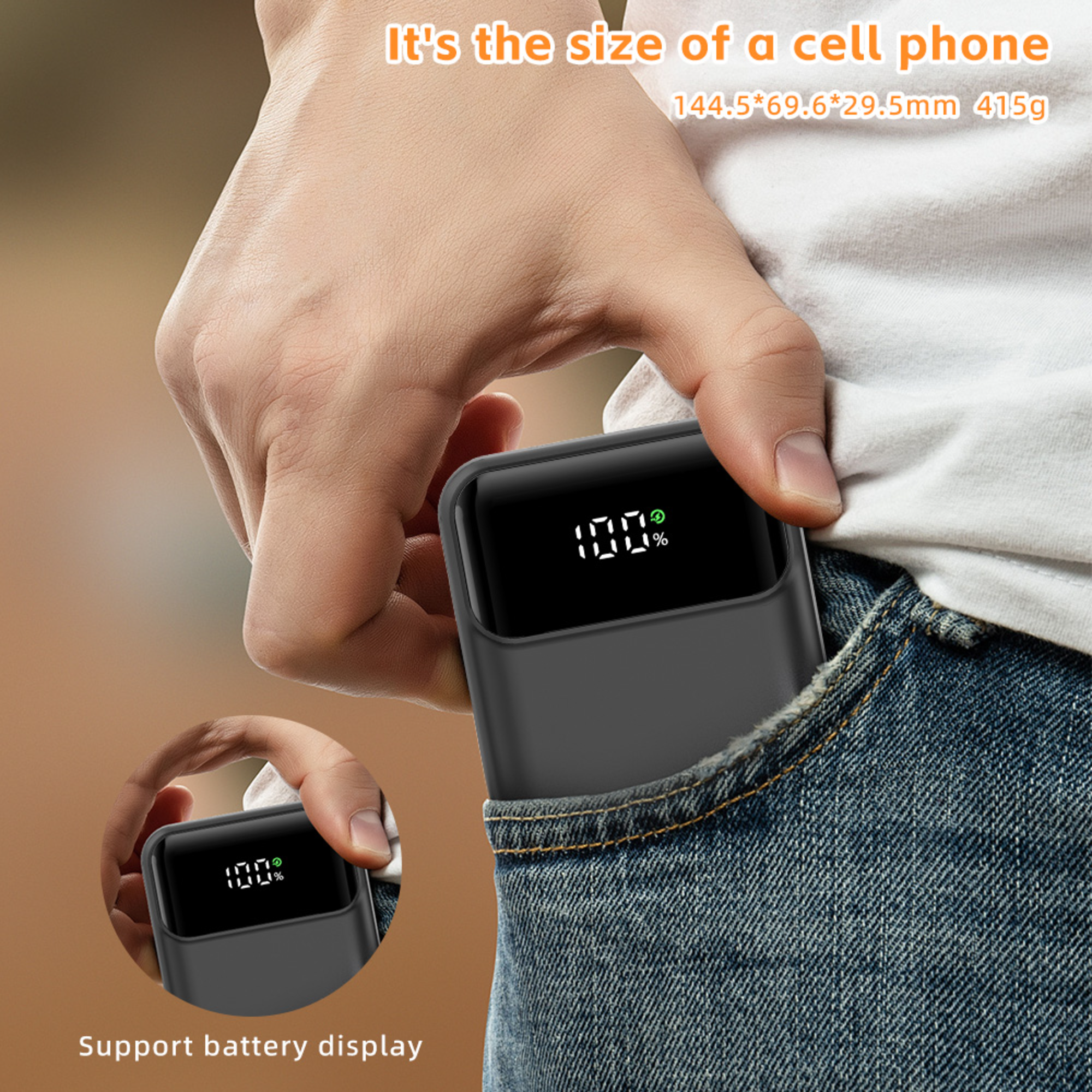 LUXEIN 20000mAh Fast Charging Power Bank – Built-in Cables, 22.5W Output, Laptop Compatible, Digital Display  One Power Bank. Total Charging Solution.