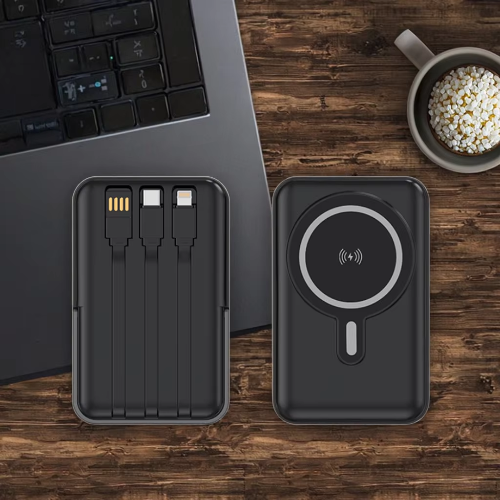 LUXEIN 10000mAh Power Bank – 22.5W Fast Charge + 15W Wireless, 3 Built-in Cables, LED Display One Power Bank. Zero Extra Cables. Total Convenience.