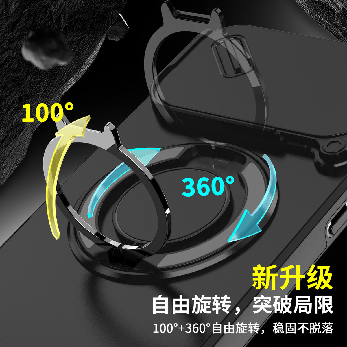Magnetic Case for iPhone 17 Pro Max, Military Grade Armor Style Shockproof Cover with Sliding Camera Protection, MagSafe Compatible, 360° Rotating Ring Stand, Anti-Scratch Heavy Duty Protective Phone Case