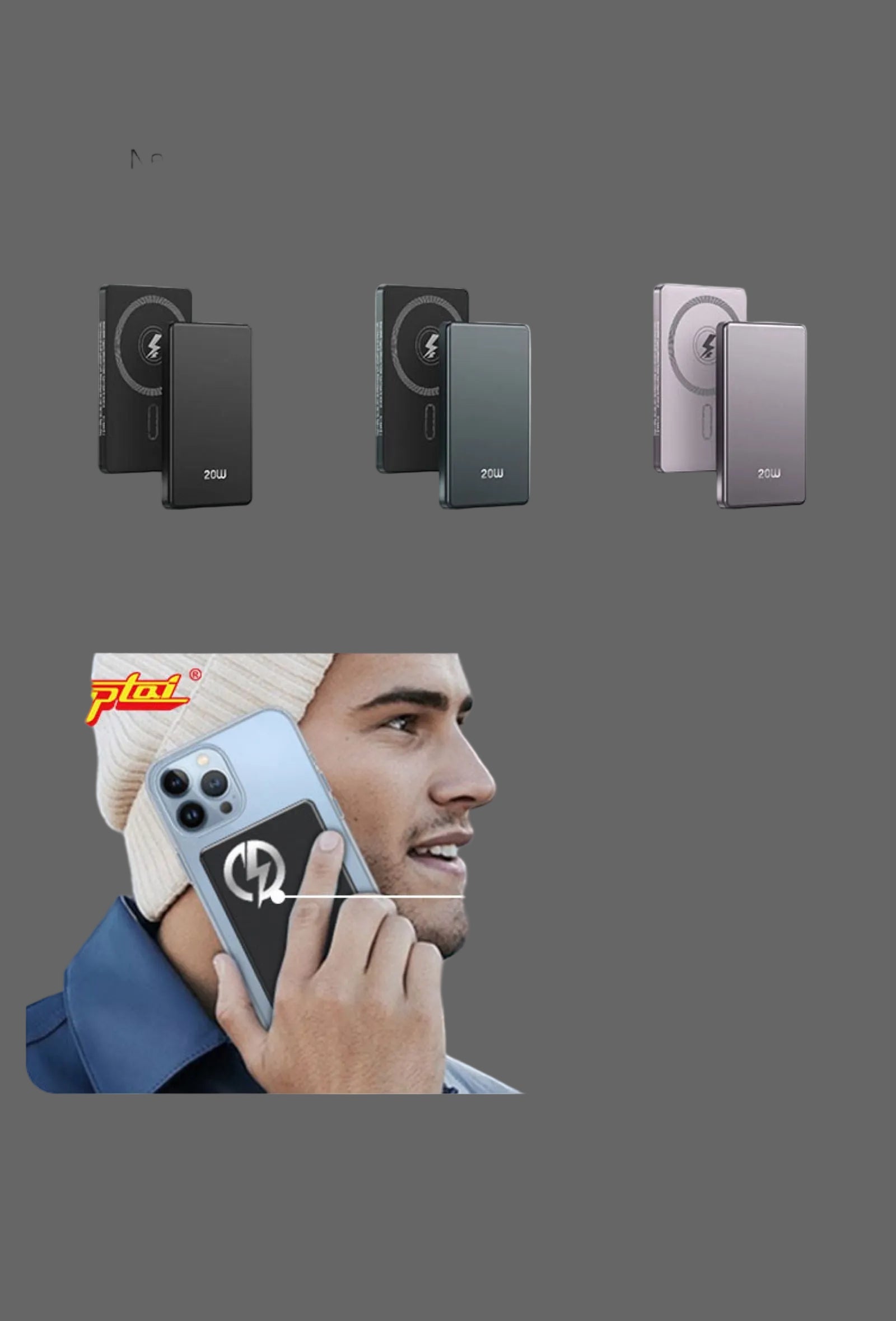 LUXEIN Magnetic Power Bank – 10000mAh, 20W Fast Charging, Super slim, Strong Magnet, Aluminum Alloy Body Snap. Charge. Go.