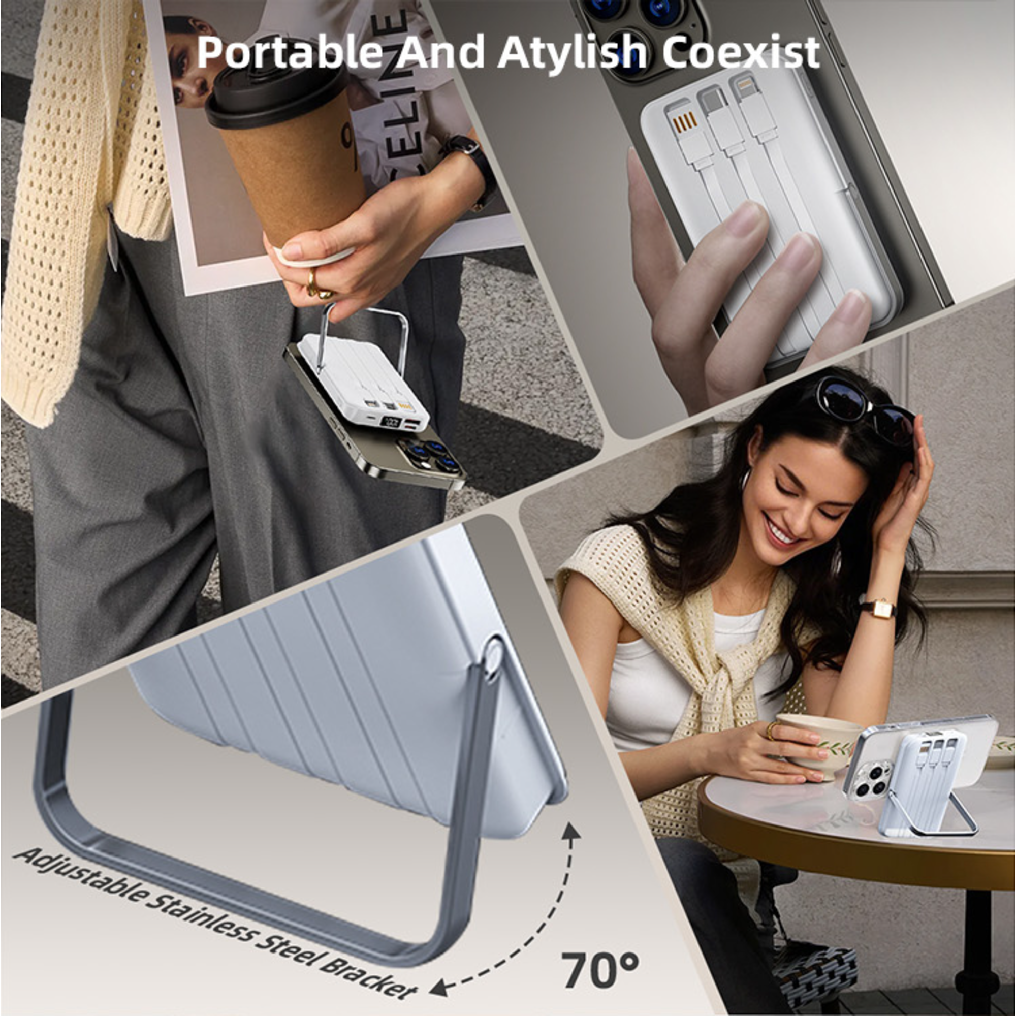 LUXEIN Magnetic Power Bank 10000mAh – Strong Magnet, Wireless Charging, Built-in Cables & Bracket Stand Snap On. Stand Up. Power Anywhere.