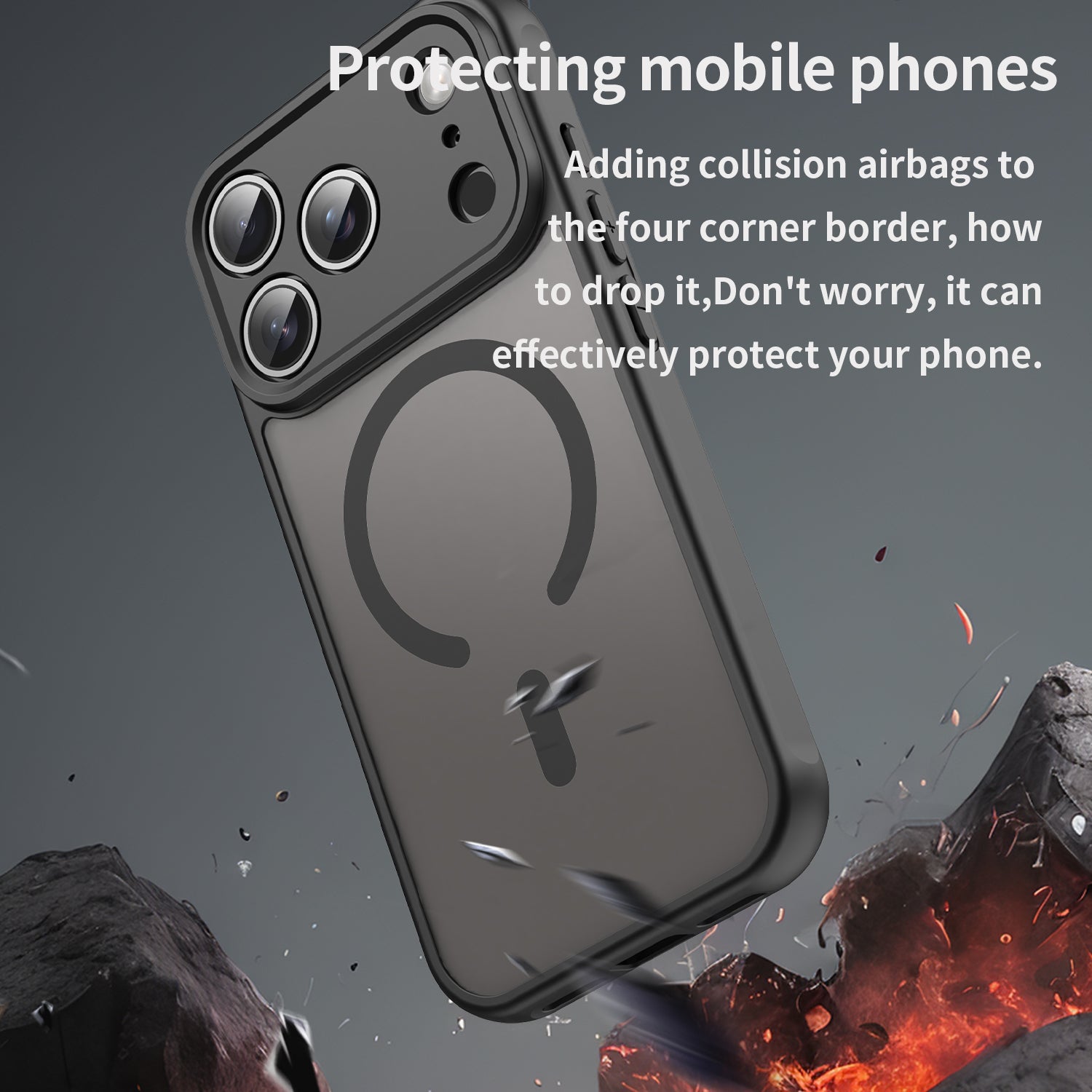 iPhone 17 Pro Max Magnetic Case – Clear TPU + Acrylic Protective Cover, MagSafe Compatible