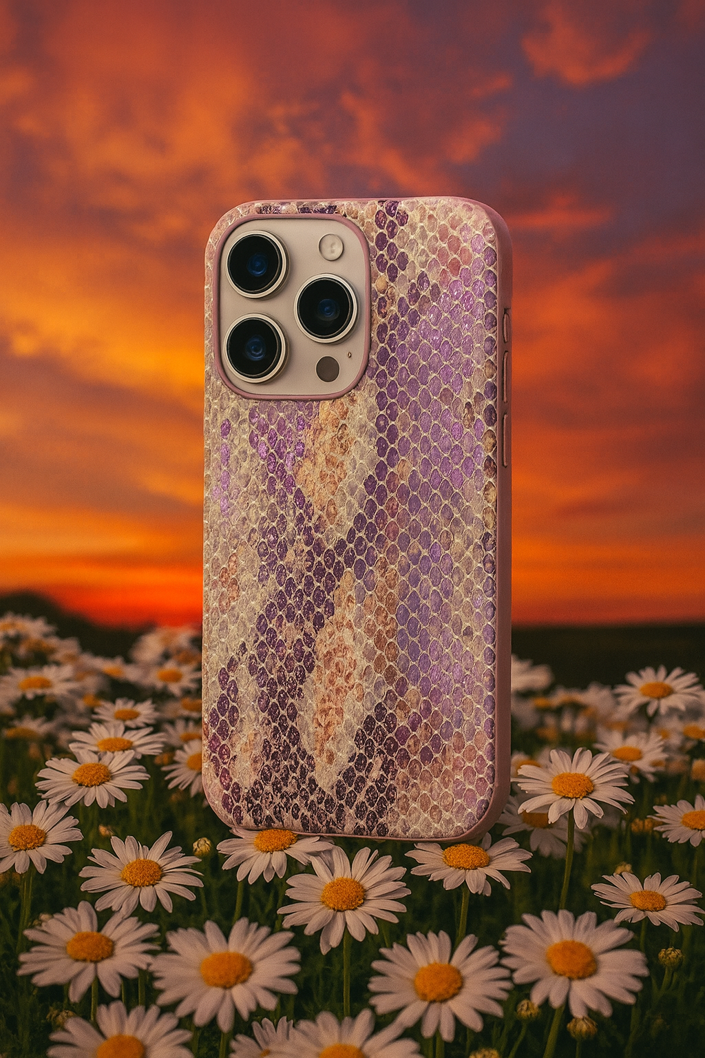LUXEIN Shiny Snakeskin Pattern Phone Case for iPhone 17 Pro Max  – Luxury Anti-Scratch Lightweight PC+PU Protective Cover – High-End Texture Grip Case for Women & Men