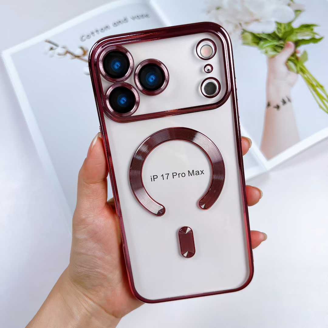 Magnetic Transparent case for iPhone 17 Pro Max – Crystal Clear Anti-Yellowing Protective Cover with MagSafe Ring, Shockproof TPU ,Slim Wireless Charging with camera protection Guards