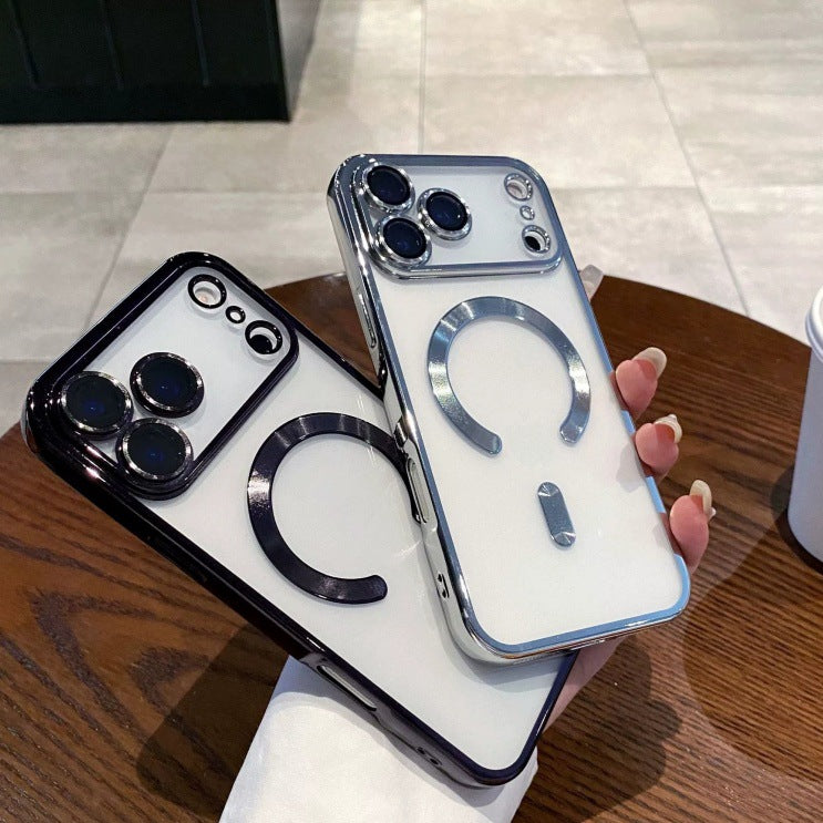 Magnetic Transparent case for iPhone 17 Pro Max – Crystal Clear Anti-Yellowing Protective Cover with MagSafe Ring, Shockproof TPU ,Slim Wireless Charging with camera protection Guards