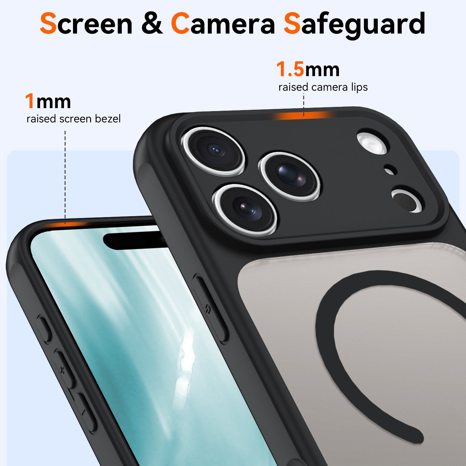 iPhone 17 Pro Max Magnetic Case – Clear TPU + Acrylic Protective Cover, MagSafe Compatible