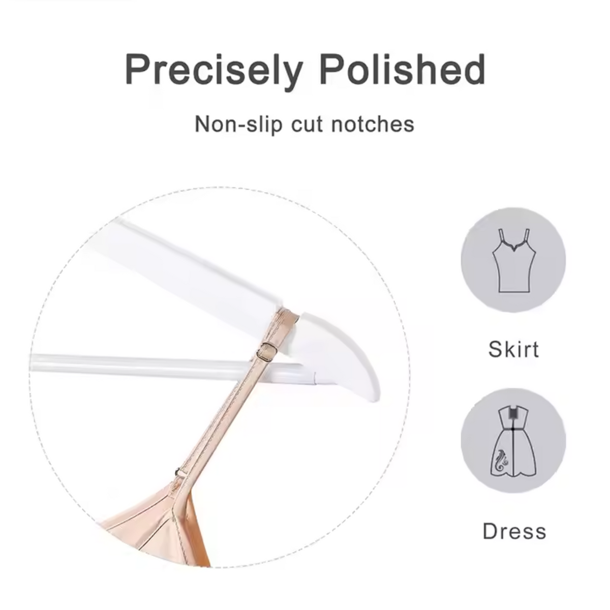Premium Wooden Hangers – Heavy Duty White Clothes Hangers with 360° Rotating Chrome Hook(pack of 10)