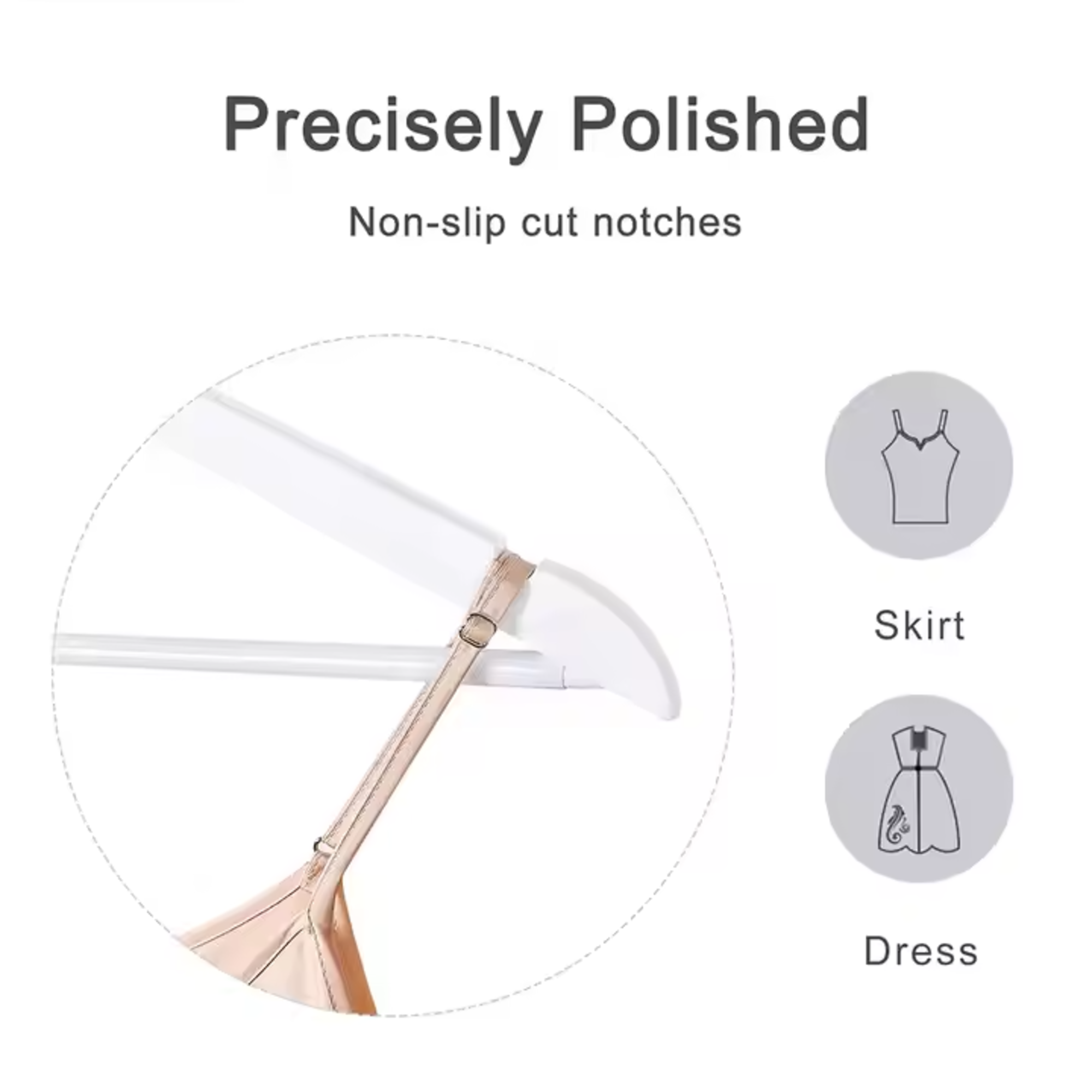 Premium Wooden Hangers – Heavy Duty White Clothes Hangers with 360° Rotating Chrome Hook(pack of 10)