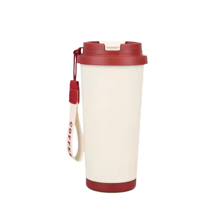 LUXEIN Travel Coffee Mug 500ml – Premium Insulated Stainless Steel Tumbler (Black)  Double Wall Vacuum | Hidden Straw | Triple Drinking Modes | Leakproof Lid | Hot & Cold Thermal Cup