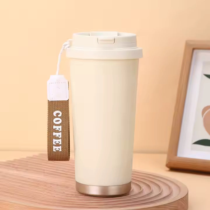 LUXEIN Travel Coffee Mug 500ml – Premium Insulated Stainless Steel Tumbler (Black)  Double Wall Vacuum | Hidden Straw | Triple Drinking Modes | Leakproof Lid | Hot & Cold Thermal Cup