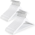 Premium Wooden Hangers – Heavy Duty White Clothes Hangers with 360° Rotating Chrome Hook(pack of 10)
