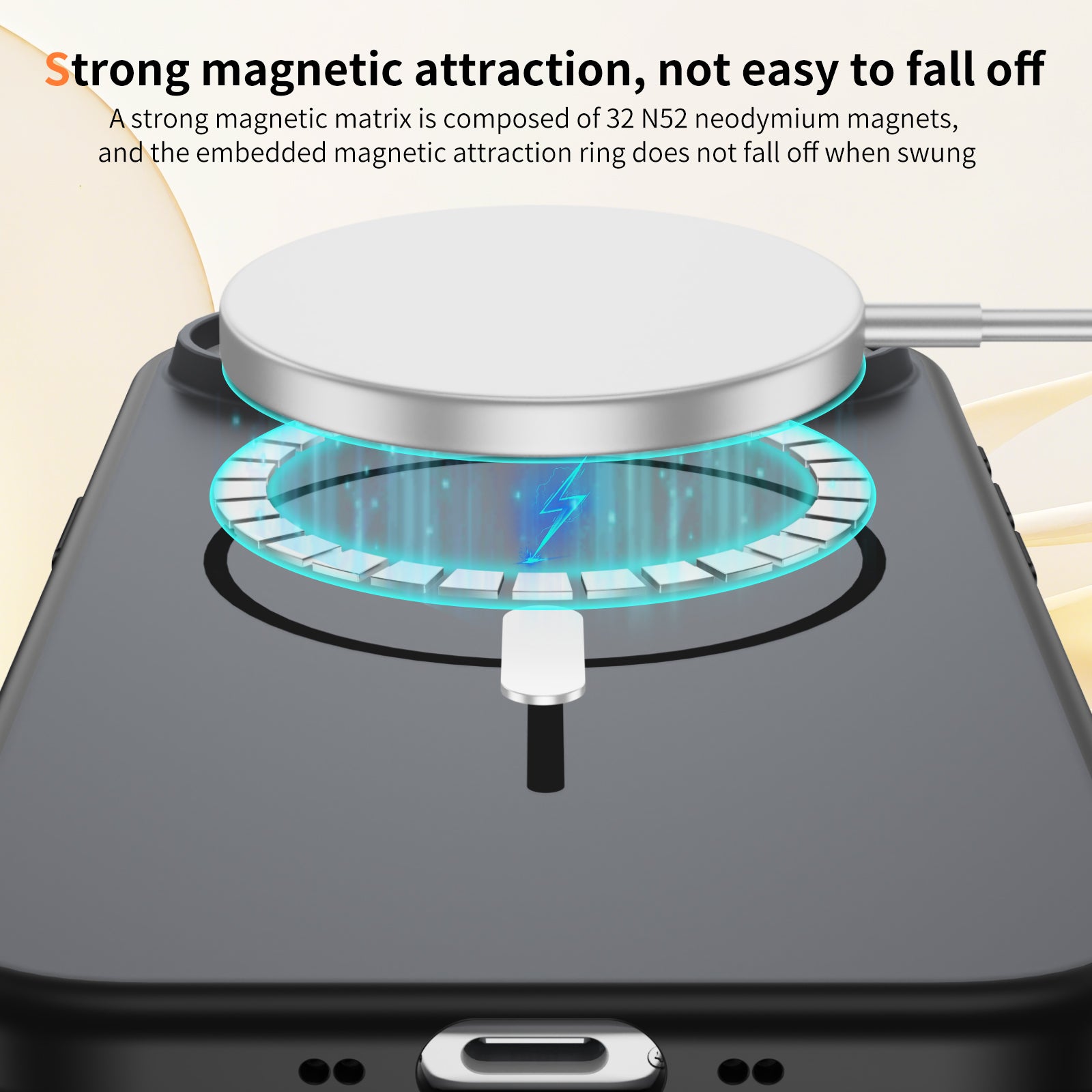 Magnetic Phone Case Compatible with iPhone 17 air, Matte Translucent PC Material, Slim Shockproof Cover with Circular Ring Design, MagSafe Charging Compatible