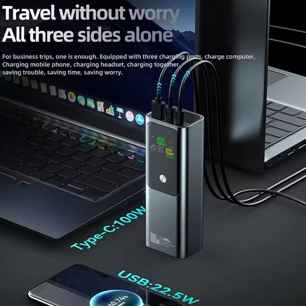 LUXEIN 20000mAh 100W Power Bank – Ultra Fast Laptop Charging, Triple Output, Smart Digital Display  Unstoppable Power. Anywhere. Anytime.