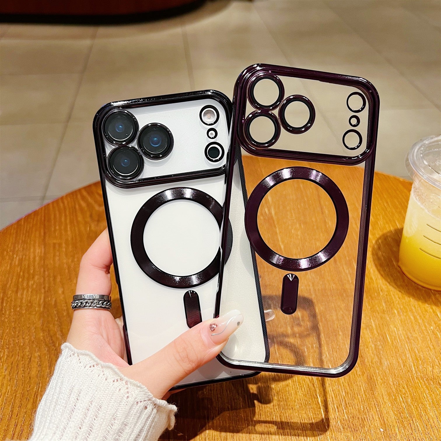 Magnetic Transparent case for iPhone 17 Pro Max – Crystal Clear Anti-Yellowing Protective Cover with MagSafe Ring, Shockproof TPU ,Slim Wireless Charging with camera protection Guards