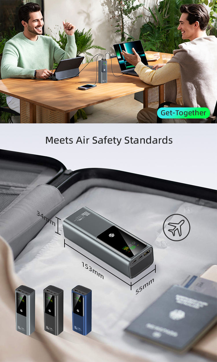 LUXEIN 20000mAh 100W Power Bank – Ultra Fast Laptop Charging, Triple Output, Smart Digital Display  Unstoppable Power. Anywhere. Anytime.