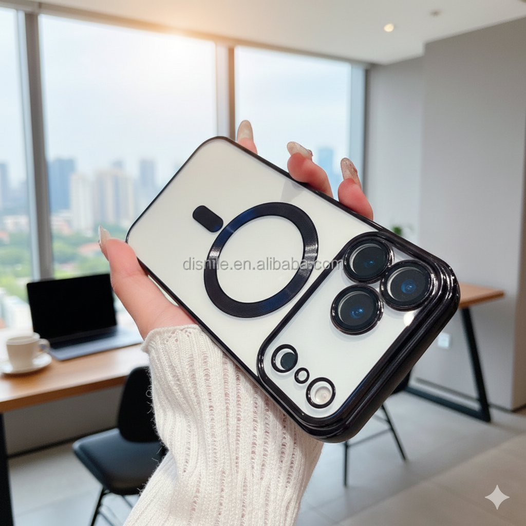 Magnetic Transparent case for iPhone 17 Pro Max – Crystal Clear Anti-Yellowing Protective Cover with MagSafe Ring, Shockproof TPU ,Slim Wireless Charging with camera protection Guards