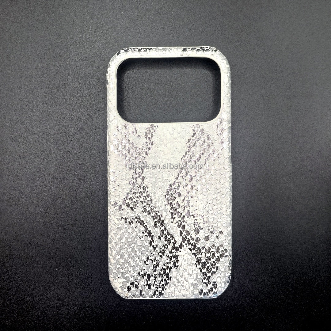 LUXEIN Shiny Snakeskin Pattern Phone Case for iPhone 17 Pro Max  – Luxury Anti-Scratch Lightweight PC+PU Protective Cover – High-End Texture Grip Case for Women & Men