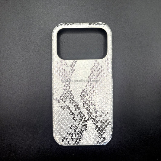 LUXEIN Shiny Snakeskin Pattern Phone Case for iPhone 17 Pro Max  – Luxury Anti-Scratch Lightweight PC+PU Protective Cover – High-End Texture Grip Case for Women & Men