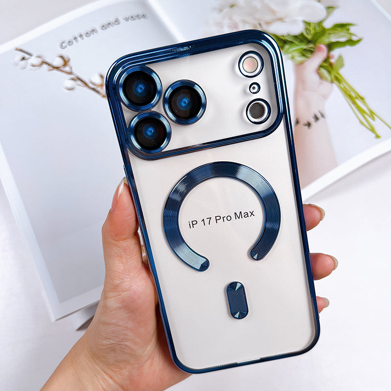 Magnetic Transparent case for iPhone 17 Pro Max – Crystal Clear Anti-Yellowing Protective Cover with MagSafe Ring, Shockproof TPU ,Slim Wireless Charging with camera protection Guards