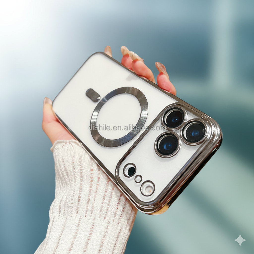 Magnetic Transparent case for iPhone 17 Pro Max – Crystal Clear Anti-Yellowing Protective Cover with MagSafe Ring, Shockproof TPU ,Slim Wireless Charging with camera protection Guards