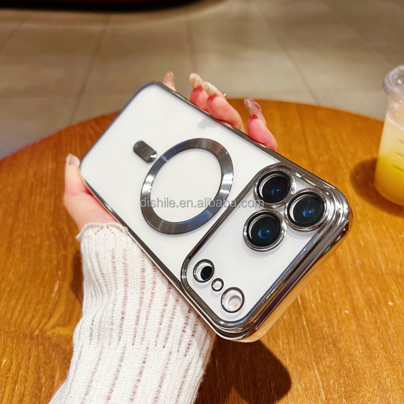 Magnetic Transparent case for iPhone 17 Pro Max – Crystal Clear Anti-Yellowing Protective Cover with MagSafe Ring, Shockproof TPU ,Slim Wireless Charging with camera protection Guards